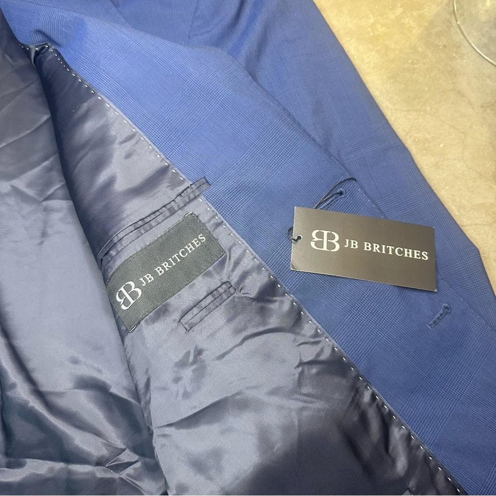 JB Britches Torino Wool Stretch Suit Blue Wool Sz 38R (Pants) 48R (Jacket) - Picture 10 of 16